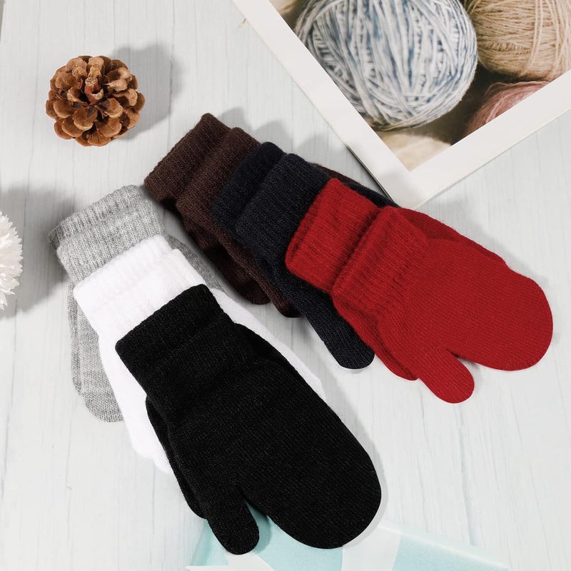 ONESING 5 Pair Toddler Mittens Black Baby Winter Gloves for Girls Boys - Warm Newborn Gloves - Image 4